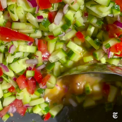 Salad-e Shirazi, named for the city in southwestern Iran, is like an herbier, juicier, more acidic version of Greek salad. https://nyti.ms/3MIJgLb