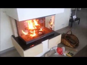 Cheminée bois 3 faces Brisach avec foyer a porte escamotable