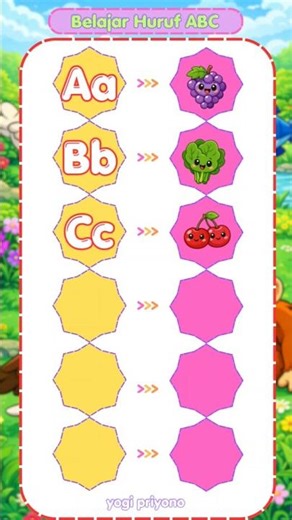 Belajar Membaca Huruf Besar dan Kecil ABC dengan Animasi Lucu #shorts #belajar #education #art