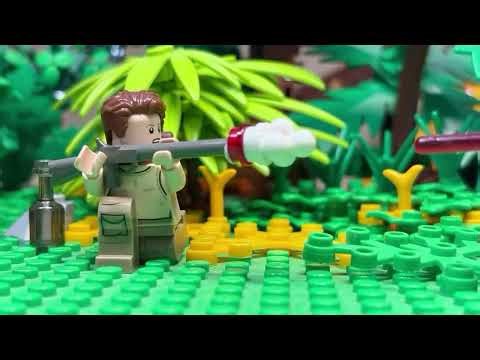 Lego stop motion baryonyx escape Jurassic park