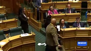 Aotearoa New Zealand's Parliament was suspended on Thursday after a haka protest over a contentious Māori rights bill. The landmark vote on the bill that would reinterpret a 184-year-old treaty between the British and Indigenous Māori was set to start on Thursday. Read more: https://www.abc.net.au/news/2024-11-14/new-zealand-parliament-haka-protest/104602798 | ABC Pacific