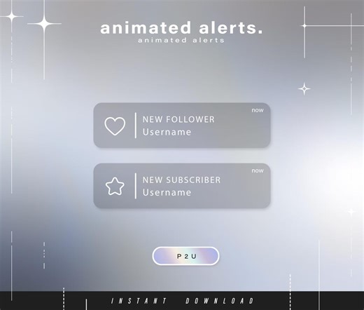 6 alertas de notificación animadas - Alertas animadas para Twitch - Alertas estéticas - Lindas alertas animadas para transmisión - Twitch - Transmisión - Etsy España