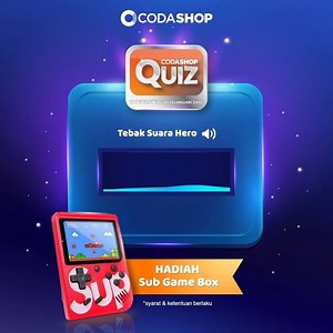Halo kawan Codashop! Ayo tebak suara siapa ini? Tulis Jawaban kalian di kolom komentar dan dapatkan hadiahnya! Sebelum menjawab, klik link dibawah dan follow Instagram Codashop: https://www.instagram.com/codashop.idofficial/ Syarat dan ketentuan: Follow instagram Codashop.idofficial dan Facebook Codashop (ID) Jawab postingan di kolom komentar dengan mencantumkan NAMA INSTAGRAM kalian dan share Postingan dengan caption #Codashopakhirtahun Sertakan jawaban dengan Hastag #CodashopAkhirTahun Tag 3 T