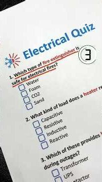 Only 1% Pass This Electrical Knowledge Quiz! #electrical #quiztime #electrician #shorts #quiz