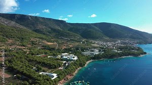 Drone footage of Golden Cape Horn beach in Croatia, showcasing its unique horn shape and clear blue waters. Captured in summer 2020, the video highlights the beauty of this iconic location.