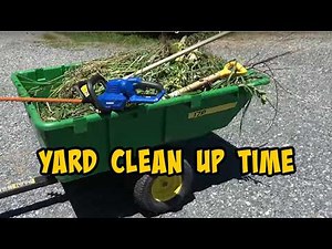 John Deere 17 cu.ft. Pull Behind Garden Trailer Part 2: Hauling Yard Scraps.