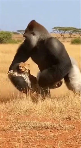 Epic Showdown: Gorilla vs. Cheetah! #Gorilla #shorts