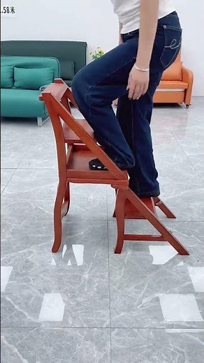 wood folding ladder chair dual use