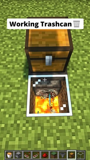 Charles MC | Minecraft Working Trashcan🗑️ -Follow me for more Tutorials Minecraft❤️ Save this video and share at friends🤩 #minecraftmemes #minecraft... | Instagram