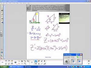 Optimization problem, Shortest Ladder to Building 4.7 #34 -- Juda math