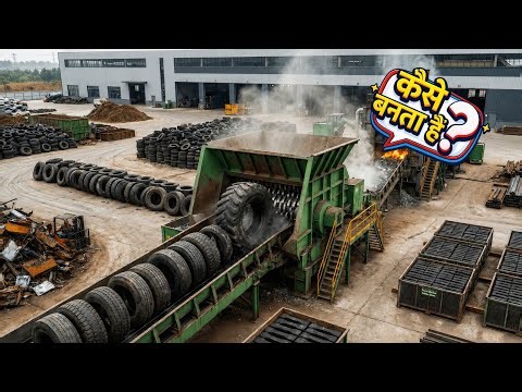 Inside the Recycling Factory – How Millions of Old Car Tires Are Recycled Into Rubber Bricks 😱