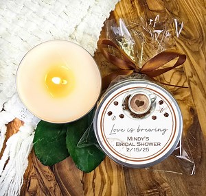 Love is Brewing Soy Candle Favor: Personalized Bridal Shower Gift - Etsy