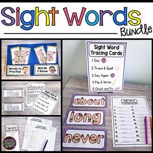 Tactile Sight Word Flashcards - Sight Word Practice - High Frequency Words