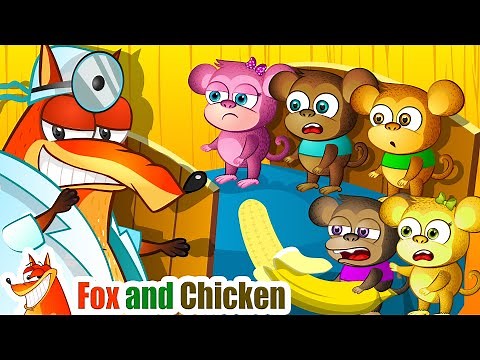 Five Little Monkeys | Nursery Rhymes & Baby Songs - Fox and Chicken