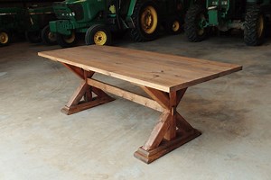 Custom 8ft 7ft 6ft Rustic Farm Table ~ Cross Trestle Leg Farmhouse Table (TEXAS DELIVERY ONLY) - Etsy