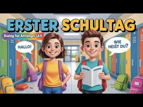 Erster Schultag 🎒 Einfacher Dialog für Anfänger (A1) | Deutsch from Scratch