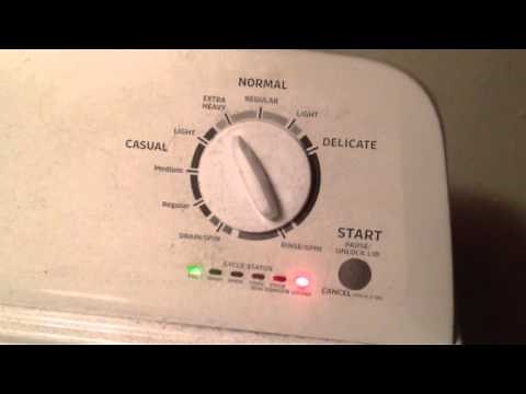 Admiral belt drive washer - Fill and start of wash