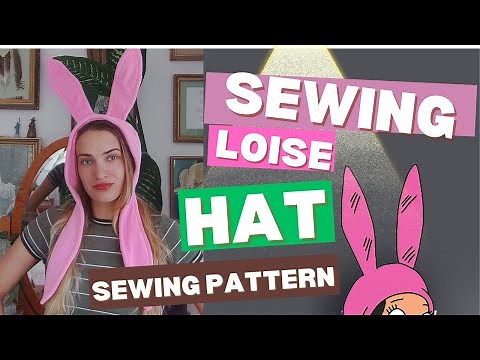How to sew Louise Belcher hat? Printable sewing pattern for Bob's burgers bunny hat. DIY tutorial