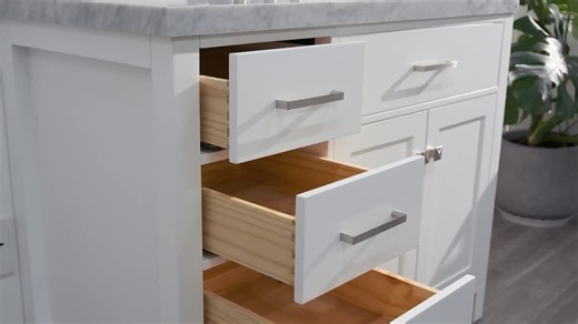 ARIEL Bristol 42 in. Freestanding Bathroom Vanity Cabinet without Top in White (Assembled) H042S-R-BC-WHT