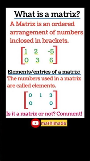 Class 9 Math | Matrix Definition & Elements | KP Board