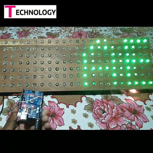 Pixel LED scrolling text board #pixelled #arduino #howtomake
