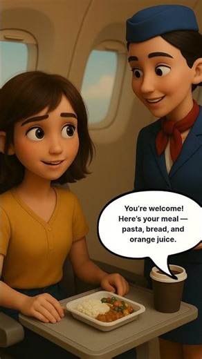 Receiving food on the plane ✈️ #teachingenglish #englishlanguage