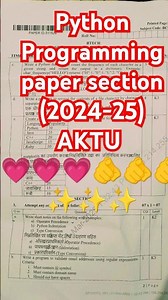 Python Programming paper section (2024-25)AKTU #question #pythonprogramming #trandingshort