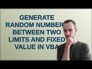 Generate random numbers between two limits and fixed value in vba