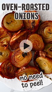 These simple oven-roasted onions are tender, mellow, caramelized, and require no peeling! https://www.alphafoodie.com/simple-roasted-onions/ #roastedonions #onions #appetizers | AlphaFoodie