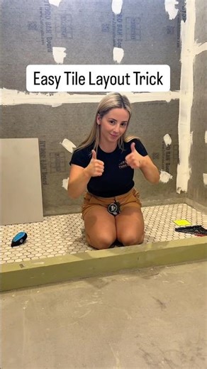 Easy trick for tile layout #construction #diy #tile #flooring