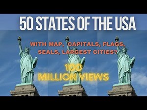 50 States of the USA with Map, Capitals, Flags, Seals