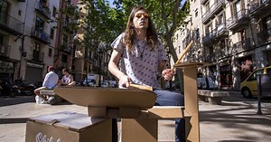 The new beatbox: Cardboard drumkit puts a basher on your back