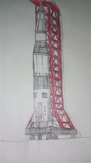 drawing Saturn V Launch Tower sketch @Kepler-m7t@WestleyRamirez @SpaceSheb@NASA
