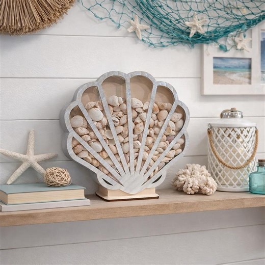 Seashell Shadow Box "pearl" Beach Glass Display 2 - Etsy