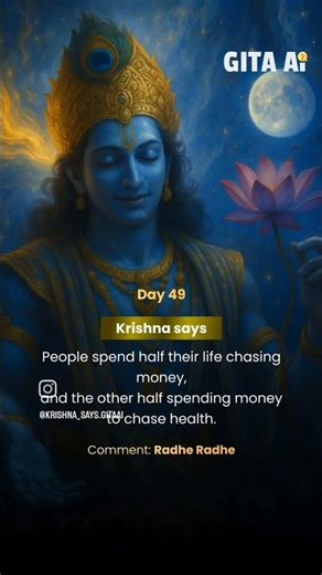 Day 49 | Krishna Says: Money vs Health 🌸 | Bhagavad Gita Wisdom