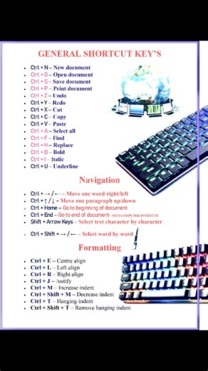 Computer Shortcuts Key's | NECI Computer Institute