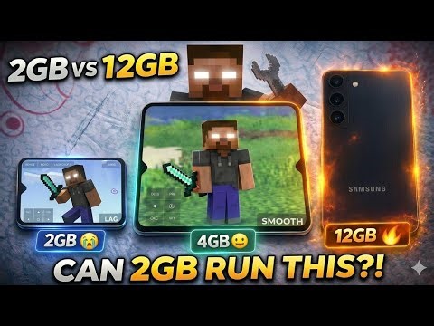 2GB vs 4GB vs 12GB RAM Phone Minecraft Test 🔥 Mojo Launcher