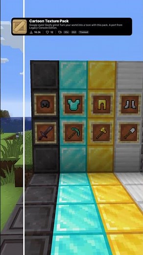 Cartoon Texture Pack: Best Toon Minecraft Texture Pack #minecraft #texturepack #shorts #txt #gaming