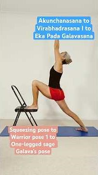 AKUNCHANASANA to VIRABHADRASANA I to EKA PADA GALAVASANA | Iyengar Yoga