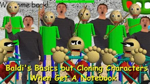 Baldi's Basics but Cloning Characters When Get A Notebook - Baldi's Basics Mod