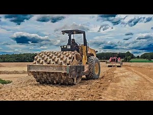 Soil Compaction in Progress Using Padfoot Roller