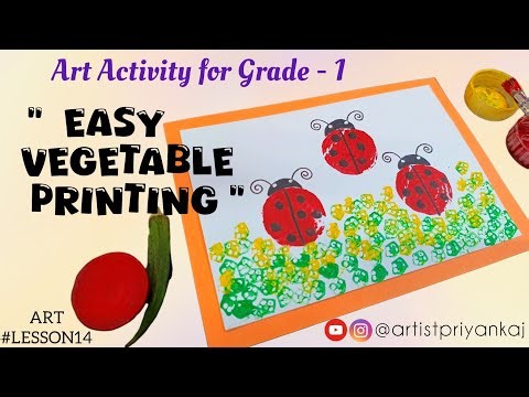 Vegetable Painting for Grade 1 Students | Easy & Creative School Art Project #lesson14