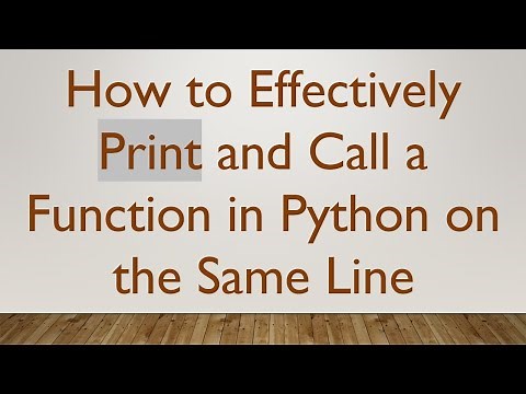 How to Effectively Print and Call a Function in Python on the Same Line