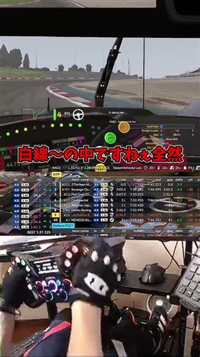 iRacingも白線4脱で違反にしませんか #iracing #ハンコン #ゲーム実況