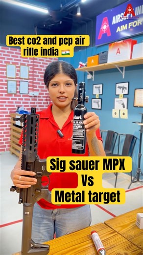Sig sauer MPX vs metal target shooting test #sigsauer #pcpairrifle #co2airgun #airgunindia #shorts