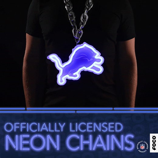 Take your fan gear to the next level with the NFL Neon Light Up Big Logo Chain. Designed to light up your game day outfit, this chain is perfect for fans who love to stand out. Show off your team in a whole new light—shop now! | FOCO