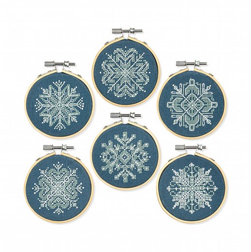 Mini Snowflake Ornaments - Modern Cross Stitch Pattern - Instant Download PDF - Etsy