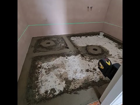 How to cement bed (screed) a bathroom floor