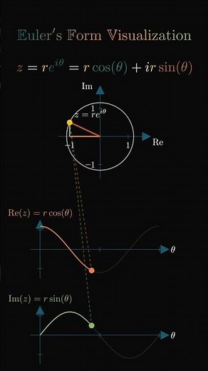 Euler's Formula Visualization Explained | Complex Numbers, Sine, Cosine & Unit Circle Mathematics #m