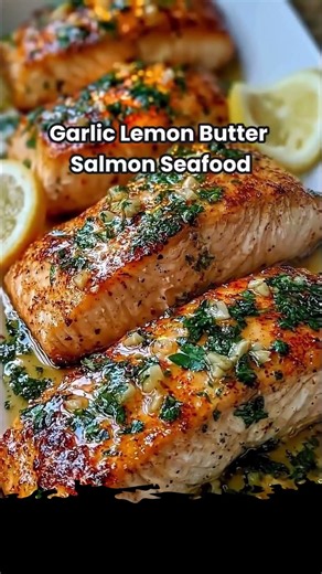Garlic Lemon Butter Salmon Seafood 🐟🍋